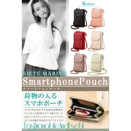 SIETE MARES Women's Smartphone Pouch, Smartphone Shoulder Cross-body Smartphone Pochette Mobile Pouch Wallet, red