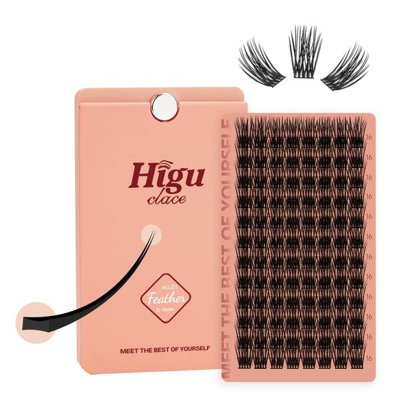 Higu clace Flat Eyelash Extensions, 88-Piece Cluster Eyelash Set, Ultralight