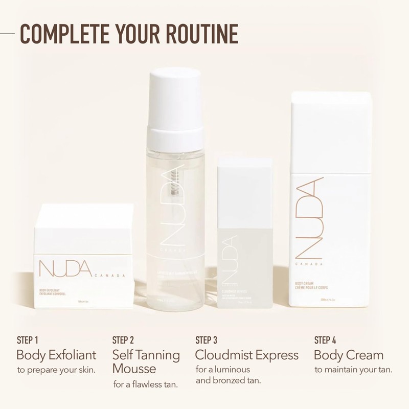 Nuda CloudMist Express Face Tan Water, Lightweight Transfer-Resistant Self Tanning