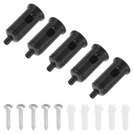 PATIKIL Cord Grip Connector 5 Set Adjustable Steel Wire Rope Cable Clamp with Base for Suspending Chandelier Panel Lamp Lighting Accessories, Black