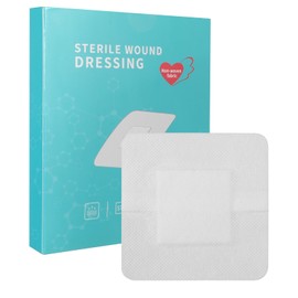 Island Dressing Adhesive Bordered Gauze Steri Wound Dressing Pads 4''x4'' Individually Bandaging Pad for Wound Care and First Aid,10PCS