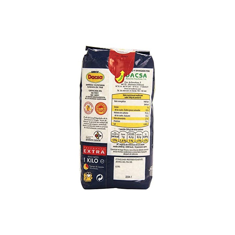 Arroz de Valencia Dacsa Rice from Spain 1Kg