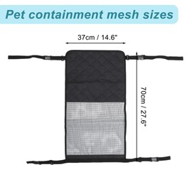GLIDESMOOTH Dog Car Barrier, with Elastic Mesh, Universal Pet Divider, for Safe Driving with Children Pets, Easy Installation, Black, 27.6"x14.6"