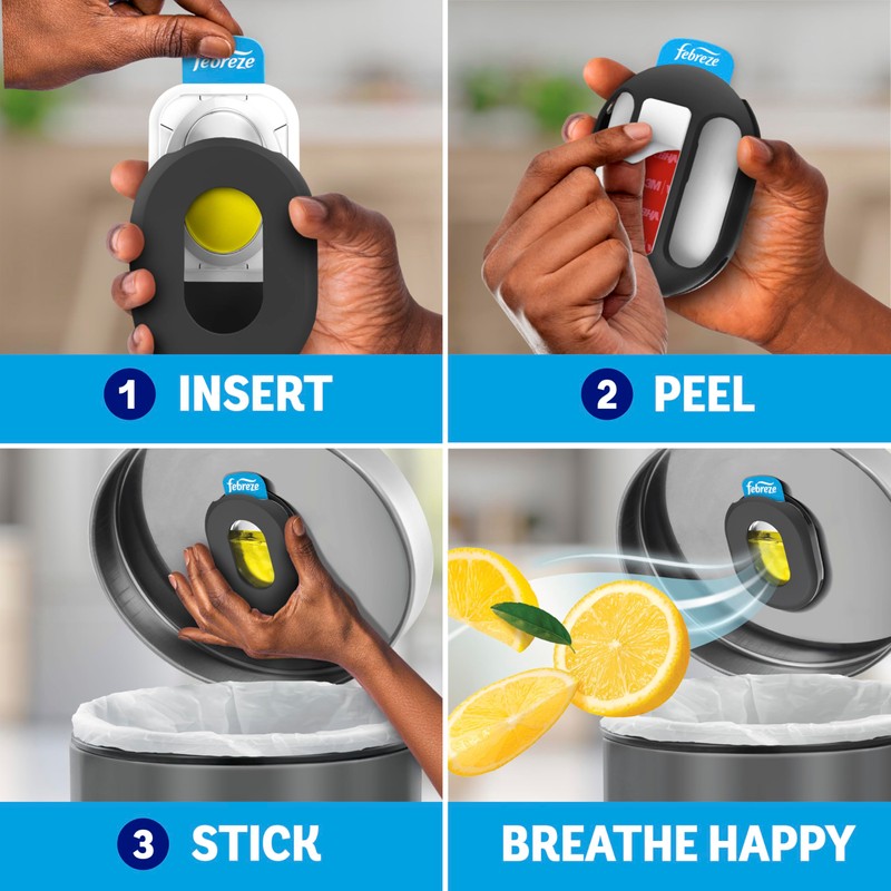 Febreze Odor Fighter, Can Air Freshener, Stick-On Deodorizer for Garbage