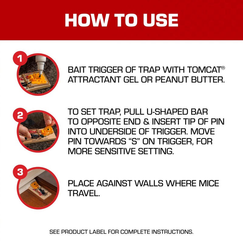 Tomcat Mouse Traps (Wooden), Easy to Use, Effective Way to