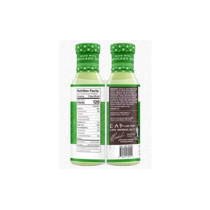 Primal Kitchen Avocado Lime Sauce & Dressing, 12 Ounce (Pack