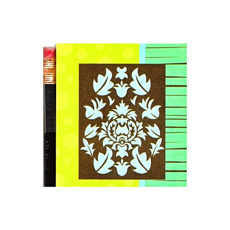 Damask Blue Magnetic Refrigerator Note Pad with Pencil