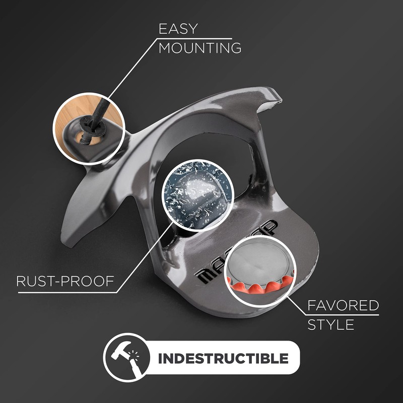 Magnetic Wall Mounted Bottle Opener MAGCAP (2, Gunmetal Black)