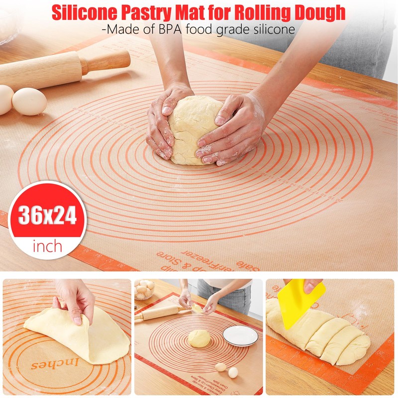 Silicone Pastry Mat 36x24 Inch Nonstick Baking Mats Extra Large