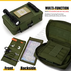 bvya Tactical EDC Utility Pouch, Molle Admin Pouch Horizontal Tool Pouch Organizer Multi-Purpose Pouch, Map Sleeve and CA Patch Included