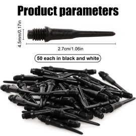 Pack of 100 Dart Tips, Plastic Premium Soft Dart Tips, 2BA Thread Dart Tips, Soft Darts Replacement Tips, Professional Dart Tips, Keypoint Special