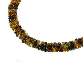 19" Necklace Mixed Beads Handbeaded Gold Peridot Black Beads Unique Chic Crystal Rhinestone Elegant Jewelry Necklace For Women