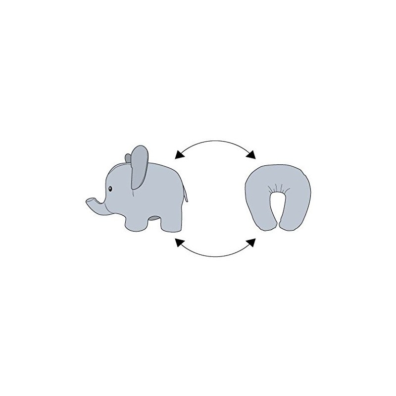 Zip & Flip Nackenkissen ELEFANT von Kikkerland Kuscheltier Kinder-Kissen Reise