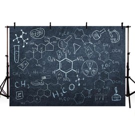 MEHOFOND 7x5ft Science Themed Classroom Chalkboard Backdrop For Photography Chemistry Handwritten Chalkboard Background Online Teaching Courses Back To School Party Decoration Banner Photo Props