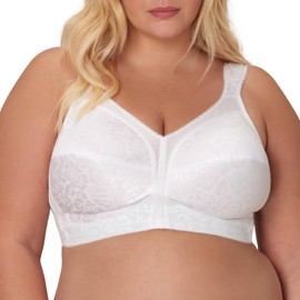 PLAYTEX Womens 18 Hour Comfort-strap Wireless Bra, Full-coverage With 4-way Trusupport, Single & 2-pack Bras, White, 46B US