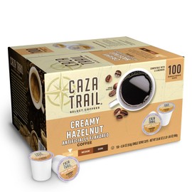 Caza Trail Coffee Pods, Creamy Hazelnut, Single Serve 100 Count (Pack of 1)(Packaging May Vary)