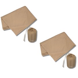 KAMUNA Blanket, 39.4 x 55.1 inches (100 x 140 cm), Compact, Portable, Disaster Prevention, Travel (2 x Sand)