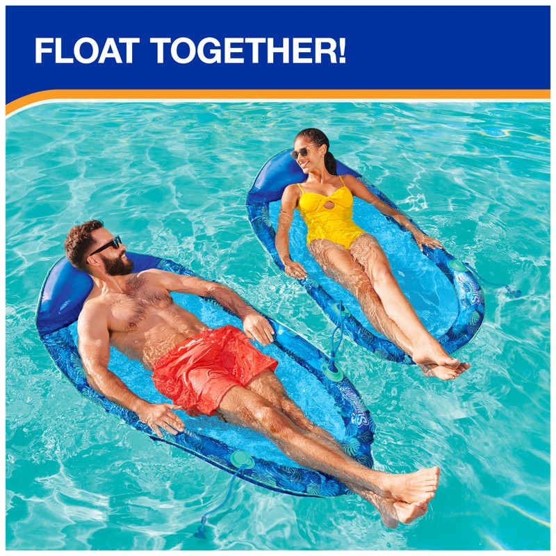Swimways Elite Spring Float Hammock Pool Lounger, Inflatable Pool Floats