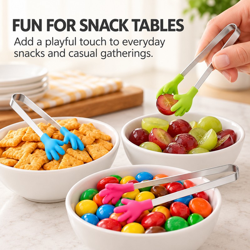 8-Pack Mini Kitchen Tongs for Snacks & Food Serving –