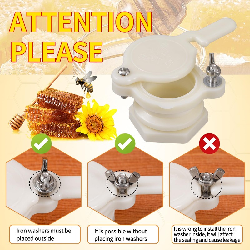 HunterBee 3/5 Pack Honey gate Valve for 5 Gallon Bucket