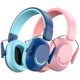 Link Dream Ear Protection Ear Muffs for Kids Noise Reduction SNR 30dB Hearing Protection for Show, Concert, Events, Fireworks (2, Pink+Blue)