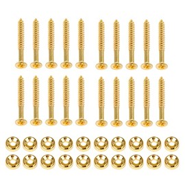 lovermusic Gold Guitar Neck Joint Ferrules Bushing with Screws Guitar Accessories Pack of 20