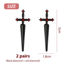 2 Pairs Of Sword-Shaped Earrings, Retro Earrings, Gothic Earrings, Creative Earrings, Fashionable Personality Earrings