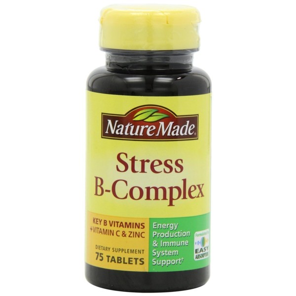 (4 Pack)-Nature Made Stress B Complex with C & Zinc Tablets, 75 Count each