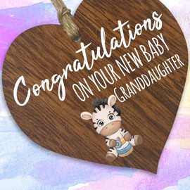 Grandparents to Be Gifts - It's a Girl Hanging Wooden Heart Sign Plaque for Nanny Grandad - Dark Wood Hearts, Parents to be Gifts, Mummy to be Gift, Baby Reveal Gift, Baby Shower Keepsake Ideas