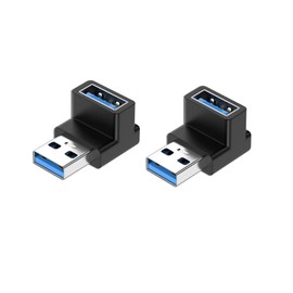 YFFSFDC USB 3.0 Adapter, Right Angle Converter, Right Angle Converter, USB Type A Right Angle Converter, Right Angle Converter, Type A Male Female 10Gbps High Speed Data Transmission Adapter,