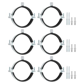 uxcell 10 Pcs Adjustable Pipe Bracket Clamp, 3.5" (89mm) Wall/Ceiling Mount Pipe Hanger, Galvanized Iron, Black