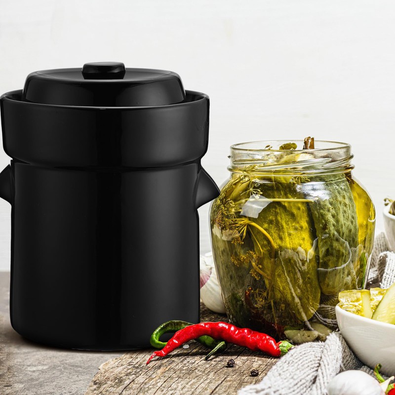 Tioncy 2.6 Gallon 10L Fermentation Crock Ceramic Sauerkraut Crock with