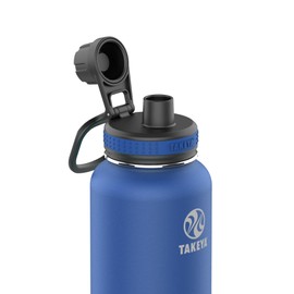 Takeya Originals 32 oz Vacuum Insulated Stainless Steel Water Bottle - Leakproof & BPA-Free Spout Lid - Keeps Drinks Cold 24 Hrs/Hot 12 Hrs - Double-Wall Design - Ideal for Active Lifestyles, Navy
