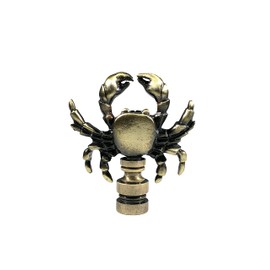 Royal Designs, Inc. Decorative Crab Lamp Finial, F-5081AB-1, Antique Brass