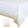 2 Pack White and Gold Tablecloth Disposable Gold Tables Tablecloths
