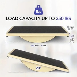 Balance Board， Wood Professional Wobble Board for Adults， Anti-Slip Balance Boards for Physical Therapy Standing Desk Core Strength Wooden Balance Board Rocker Board (Balance Board I-shaped)