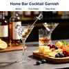 DEAYOU 15 PCS 18/10 Stainless Steel Cocktail Toothpicks, 4.4" Martini