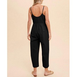 HOTIAN Womens Linen Cotton Overalls Straps Jumpsuits Casual Loose Jumpers 2025 Baggy Rompers