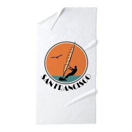 CafePress San Francisco Windsurfing 30"x60" Absorbent Cotton Back, Soft Beach, Pool Towel
