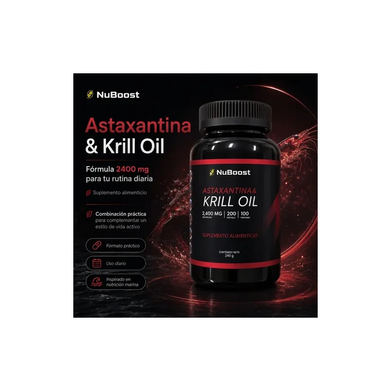 Astaxantina Cápsulas Con Krill Oil 2400 Mg 200 Piezas