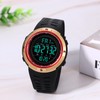 腕時計 メンズ デジタル スポーツウォッチ 5ATM防水: ストップウォッチ アラーム シリコン 多機能ウォッチ -
