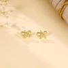 Gold Bow Earrings for Women 14k Gold Minimalist Bow Stud