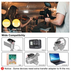 LENSGO Wireless Lavalier Microphone System, LWM-308C 30 Channel UHF Professional Omnidirectional Wireless Lapel Microphone with 2 Transmitters and 1 Receiver for Canon Nikon DSLR Camera Smartphone and