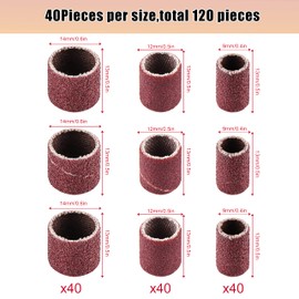 132 Piece Sanding Sleeve Set for Dremel Power Tools with Free Box Including 120 Pieces Sanding Bands and 12 Pieces Sanding Roller for Dremel Rotary Tool