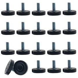 Tucireat Furniture Feet, Pack of 20 Thread on Rubber Base, Cabinet Feet, Levelling Foot, Table Gliders, Adjustable Levelling Feet, Adjustable Furniture Feet, Adjustable Furniture Feet