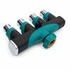 4-Way Garden Hose Connector for Outdoor Faucets – Zinc Alloy