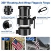 SCWN 5FT Black Flag Pole for Outside House, Ball-Bearing Anti-Wrap