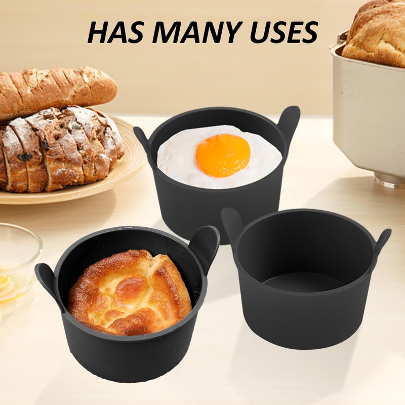 3 Stück Silikonschüssel-Eierform, Eierform, Backen-Mini-Kuchenform, Silikon-Eierform, Luftfritteuse-Eierkocher, kann zur Herstellung