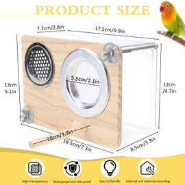 Parakeet Nesting Box for Cage, High-Transparent PET Parakeet Nest, Versatile Bird Houses for Canary, Lovebird and Parrot, Bird Boxes for Nesting with Wood Perch, Bird Cage Accessories
