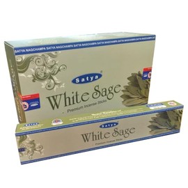 SATYA Premium White Sage Incense, 12 Boxes, Indian Satya Incense Purification
